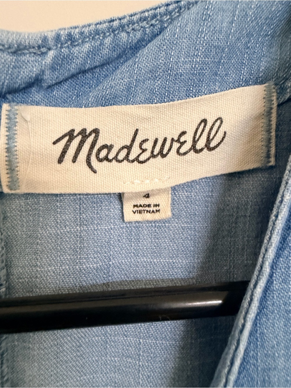 Madewell Indigo Button-Wrap Midi Dress size 4 - Picture 5 of 6